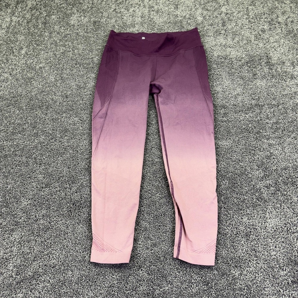 All In Motion Leggings Womens XL Purple Ombre Cropped High Rise Stretch Yoga